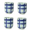 4Pcs Japanese Style Block Ceramic Teacups Small Straight Wine Glass 150ML