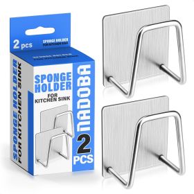 2Pcs Stainless Steel Sponge Holder for Kitchen Sink Scrub Holder for Kitchen Sink Sponge Holder Dish Scrubber Holder Kitchen Sponge Holder for Sink Ad