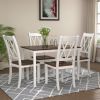 TOPMAX 5-Piece Dining Table Set Home Kitchen Table and Chairs Wood Dining Set, Espresso+White