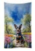 Australian Cattle Dog Spring Garden Kitchen Towel Dish Cloths Guest Hand Towel Decorative Bathroom Towel for Face,Tea, Dishcloth, Kitchen and Bath