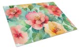 NEW Georgia Cherokee Rose in Watercolor Glass Cutting Board Decorative Tempered Glass Kitchen Cutting and Serving Board Large Size Chopping Board