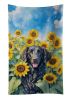 Curly-Coated Retriever in Sunflowers Kitchen Towel Dish Cloths Guest Hand Towel Decorative Bathroom Towel for Face,Tea, Dishcloth, Kitchen and Bath