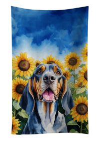 American English Coonhound in Sunflowers Kitchen Towel Dish Cloths Guest Hand Towel Decorative Bathroom Towel for Face,Tea, Dishcloth, Kitchen and Bat