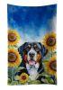 Greater Swiss Mountain Dog in Sunflowers Kitchen Towel Dish Cloths Guest Hand Towel Decorative Bathroom Towel for Face,Tea, Dishcloth, Kitchen and Bat