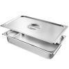 VEVOR 4 Pack Hotel Pans, Full Size Anti-Jam Steam Pan with Lid, 0.8mm Thick Stainless Steel Steam Table Pan, 4-Inch Deep Commercial Table Pan, Caterin