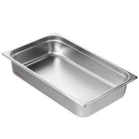 VEVOR 6 Pack Hotel Pans, Full Size Anti-Jam Steam Pan, 0.8mm Thick Stainless Steel Restaurant Steam Table Pan, 4-Inch Deep Commercial Table Pan, Cater