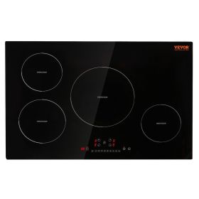 VEVOR Electric Cooktop, 4 Burners, 30'' Induction Stove Top, Built-in Magnetic Cooktop 7500W, 9 Heating Level Multifunctional Burner, LED Touch Screen