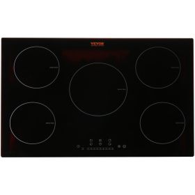 VEVOR Electric Cooktop, 5 Burners, 30'' Induction Stove Top, Built-in Magnetic Cooktop 9200W, 9 Heating Level Multifunctional Burner, LED Touch Screen