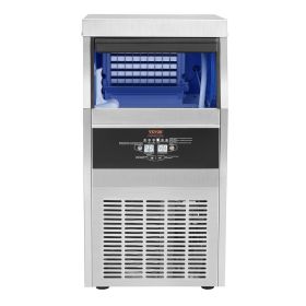 VEVOR 110V Commercial Ice Maker Machine 120-130LBS/24H with 33LBS Bin, Stainless Steel Automatic Operation Under Counter Ice Machine for Home Bar, Inc