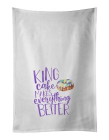 NEW King Cake Makes Mardi Gras Kitchen Towel Set of 2 White Dish Towels Decorative Bathroom Hand towel for Hand, Face, Hair, Yoga, Tea, Dishcloth, 19