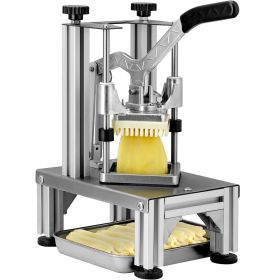 VEVOR Commercial French Fry Cutter with 4 Replacement Blades, 1/4″ & 3/8″ Blade Easy Dicer Chopper, 6-wedge Slicer & 6-wedge Apple Corer, Lemon Potato