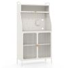 5-Tier Metal Baker's Rack with See-through Flip-up Door and Pegboard