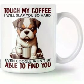 11 oz Ceramic Coffee Mug with Insulated Dog Graphic, Reusable Multipurpose Beverage Cup, Machine Wash Safe