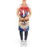 Pomeranian Patriotic American Apron Cooking Kitchen Server Baking Crafts Gardening for Adult Women Men, Unisex, Large, Multicolor