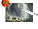 Cave Bears Glass Cutting Board Decorative Tempered Glass Kitchen Cutting and Serving Board Large Size Chopping Board
