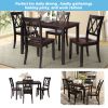 TOPMAX 5-Piece Dining Table Set Home Kitchen Table and Chairs Wood Dining Set, Espresso+Black