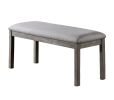 Dining Table 4x Side Chairs Bench 6pcs Dining Set Grey Finish Dining Room Furniture Fabric Seat Rustic Style