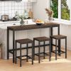 Modern Design Kitchen Dining Table,Pub Table,Long Dining Table Set with 3 Stools,Easy Assembly,Dark Brown (Same SKU:W75767952)