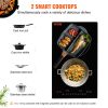 VEVOR Electric Cooktop, 2 Burners, 12'' Induction Stove Top, Built-in Magnetic Cooktop 1800W, 9 Heating Level Multifunctional Burner, LED Touch Screen