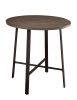 Rustic Industrial Style 5pc Counter Height Set Round Table and 4 Stools Gray Metal Finish Furniture