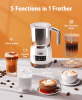 550W Electric milk foam device LED touch control 0.4L cold foaming 360°, rotating base detachable hot and cold foam device and steamer SUS304 can adju
