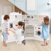 Toddler Corner Play Kitchen with Range Hood Ice Maker