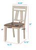 5pc Cottage Style Extendable Dining Table Set Chalk Gray Tow Tone Finish Upholstered Chair Dining Room Wooden Furniture Two Self-Storing Refectory Lea