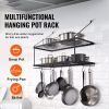 VEVOR Pot Rack Wall Mounted, 30 inch Pot and Pan Hanging Rack, Pot and Pan Hanger with 12 S Hooks, 55 lbs Loading Weight, Ideal for Pans, Utensils, Co