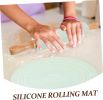 Cookie Rolling Mat Set Silicone Dough Mat Rolling Pin for Baking Non-stick Reusable