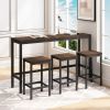 Modern Design Kitchen Dining Table,Pub Table,Long Dining Table Set with 3 Stools,Easy Assembly,Dark Brown (Same SKU:W75767952)