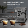 1350W  Semi-automatic coffee machine 19Bar (ULKA) high pressure pump extraction 1 cup / 2 cup espresso machine 1.8L water