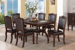 Formal Look Dining Table w Shelve And 6x Side Chairs Solidwood Espresso Finish 7pc Set Dining Room Furniture