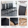 Table and chair set.63"x35.4 Rectangular Transprant Tempered glass Dining Tabletop with White MDF OC shaped bracket.Paried with 4 Black high-quality P