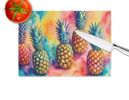 NEW Colorful Pineapples Glass Cutting Board Decorative Tempered Glass Kitchen Cutting and Serving Board Large Size Chopping Board