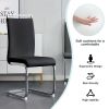 Table and chair set.63"x35.4 Rectangular Transprant Tempered glass Dining Tabletop with White MDF OC shaped bracket.Paried with 4 Black high-quality P