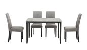 5-Piece Dining Set with Faux Marble Tabletop, Faux Marble dining table set for 4, Modern Wooden Dining Table Set for Kitchen and Dining Room