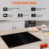 VEVOR Electric Cooktop, 4 Burners, 30'' Induction Stove Top, Built-in Magnetic Cooktop 7500W, 9 Heating Level Multifunctional Burner, LED Touch Screen