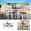 TOPMAX 5-Piece Dining Table Set Home Kitchen Table and Chairs Wood Dining Set, Espresso+White