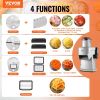 VEVOR Electric Vegetable Slicer, 4 in 1 Multifunctional Food Cutter, 200W Vegetable Chopper for Slicing Shredding Dicing and Slitting, with Cut-Resist