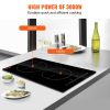 VEVOR Electric Cooktop, 2 Burners, 12'' Induction Stove Top, Built-in Magnetic Cooktop 3000W, 9 Heating Level Multifunctional Burner, LED Touch Screen