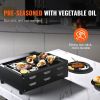 VEVOR Reversible Grill/Griddle, 9.7"x16.7" Pre-Seasoned Cast Iron Griddle, Rectangular Double Burner Griddle Pan, Non-Stick Family Pan Cookware with H