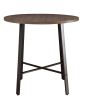Rustic Industrial Style 5pc Counter Height Set Round Table and 4 Stools Gray Metal Finish Furniture