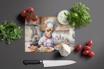 NEW Chihuahua The Chef Glass Cutting Board Decorative Tempered Glass Kitchen Cutting and Serving Board Large Size Chopping Board