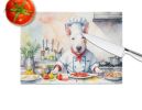 NEW Bull Terrier The Chef Glass Cutting Board Decorative Tempered Glass Kitchen Cutting and Serving Board Large Size Chopping Board