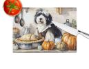 NEW Old English Sheepdog Fall Kitchen Pumpkins Glass Cutting Board Decorative Tempered Glass Kitchen Cutting and Serving Board Large Size Chopping Boa