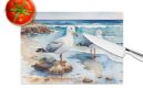 Gulls Scavenging Glass Cutting Board Decorative Tempered Glass Kitchen Cutting and Serving Board Large Size Chopping Board