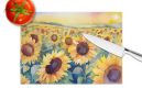 NEW Kansas Sunflowers in Watercolor Glass Cutting Board Decorative Tempered Glass Kitchen Cutting and Serving Board Large Size Chopping Board