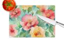 NEW Georgia Cherokee Rose in Watercolor Glass Cutting Board Decorative Tempered Glass Kitchen Cutting and Serving Board Large Size Chopping Board