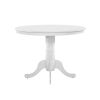 White Finish 5pc Round Dining Table Set with 4 Windsor Chairs Farmhouse Style Wooden Furniture Casual Dining Kitchen Breakfast Nook