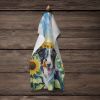 Border Collie in Sunflowers Kitchen Towel Dish Cloths Guest Hand Towel Decorative Bathroom Towel for Face,Tea, Dishcloth, Kitchen and Bath
